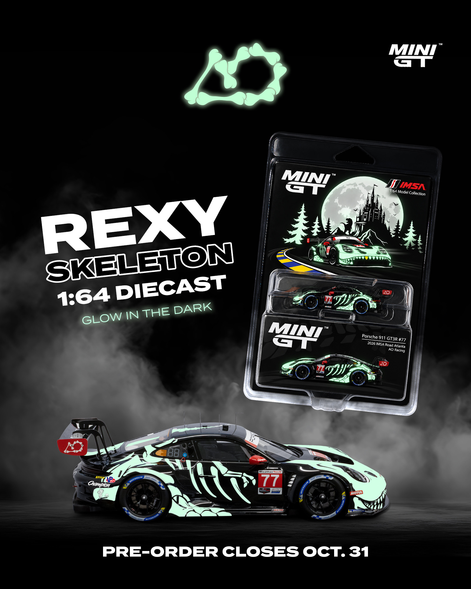 MINIGT Rexy 2026 Petit Le Mans Skeleton 1:64 Scale Diecast Preorder