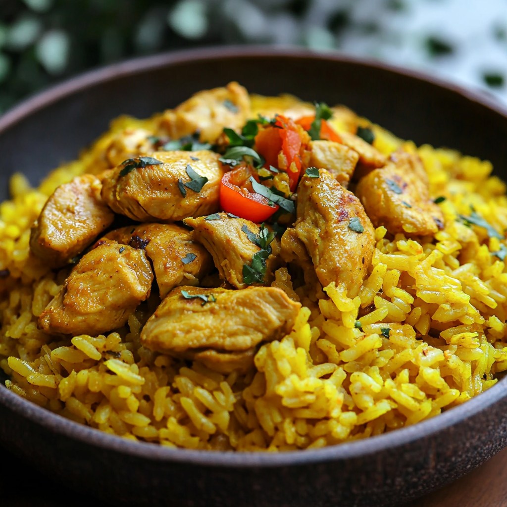 Recette - Riz jaune au curry de poulet : Ingrédients (pour 4 personnes ...