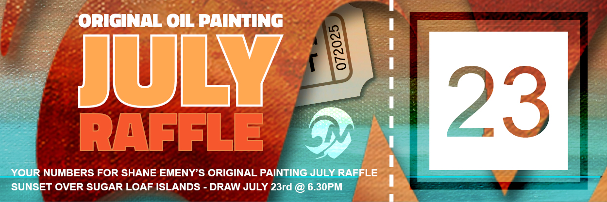 Shane's Original Oil Painting July 23rd Raffle - Sunset over Sugar loaf ...