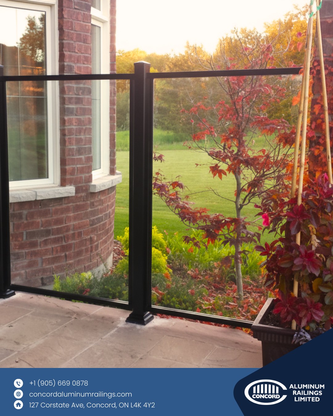 Concord - Bring the outdoors 𝘪𝘯 this fall. 🍁 Glass #aluminum railings ...