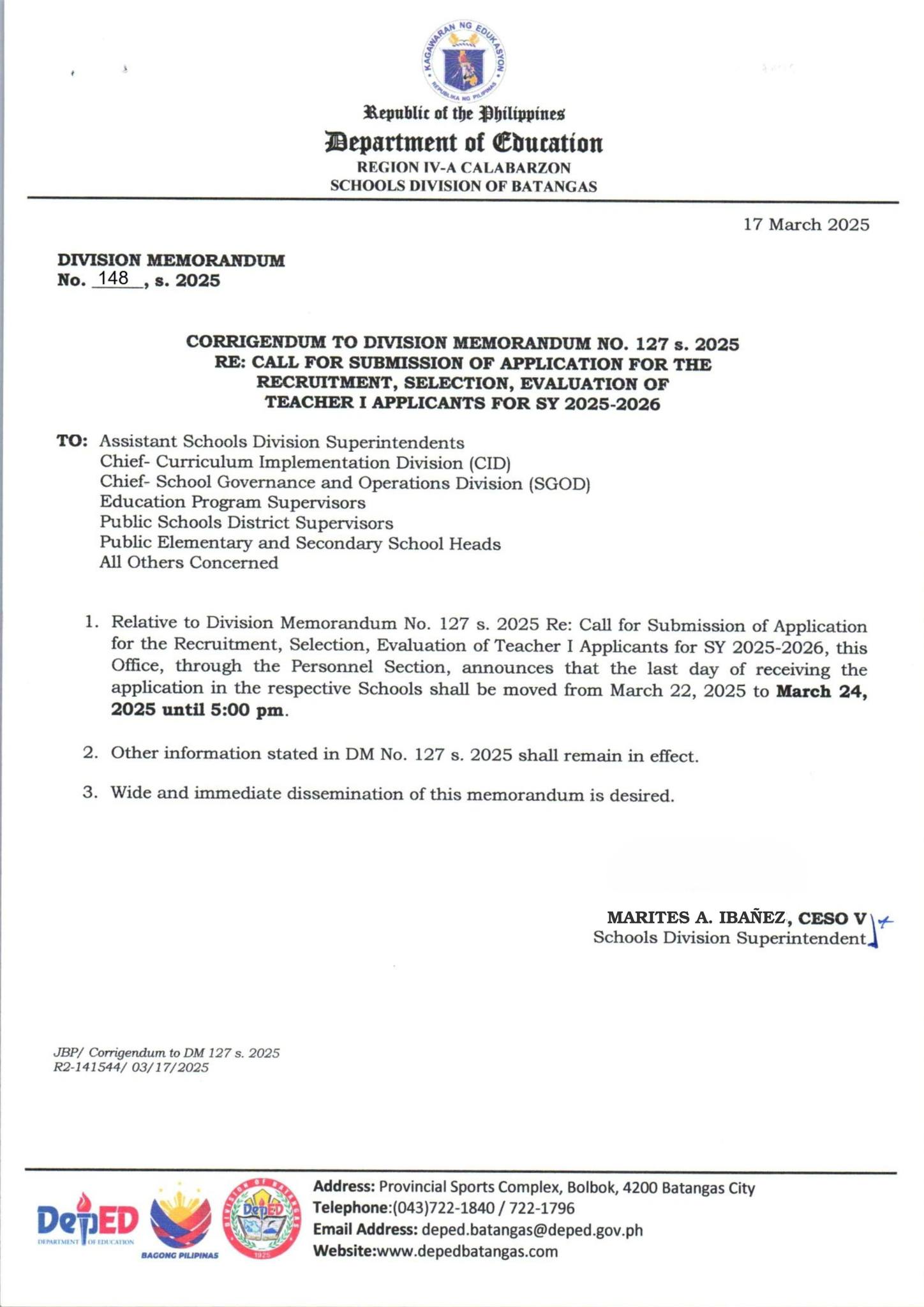 DepEd Tayo Bayorbor NHS- Batangas - ANNOUNCEMENT | SUBMISSION EXTENDED ...