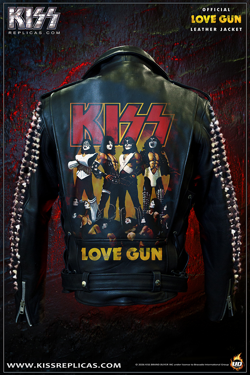 Kiss Love Gun leather album jacket pre-order