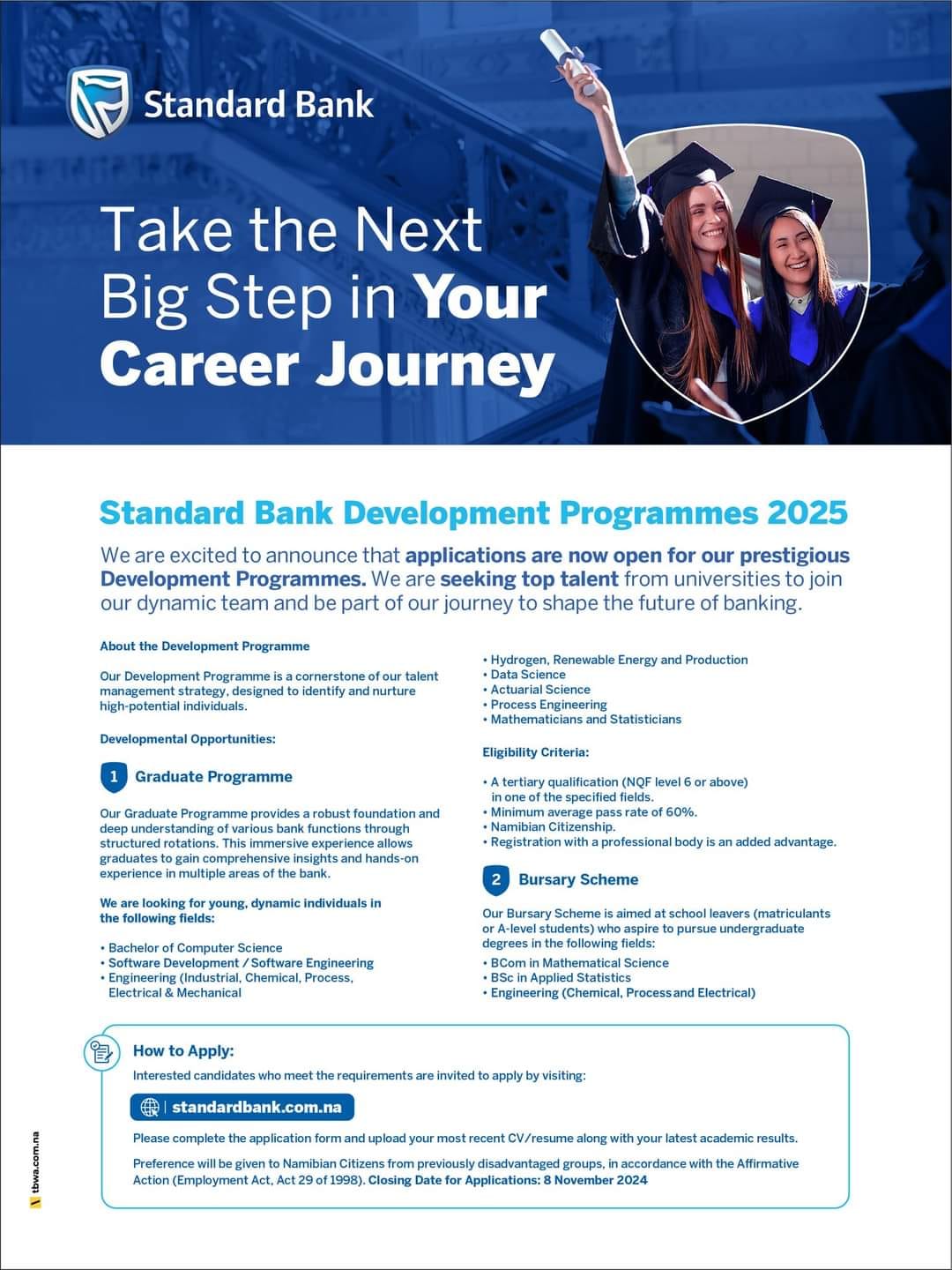 Nam - Standard Bank Development Programmes 2025 We are excited to ...