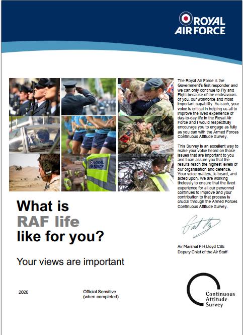 RAF - Armed Forces Continuity Attitude Survey 2026 The HQ Air ...