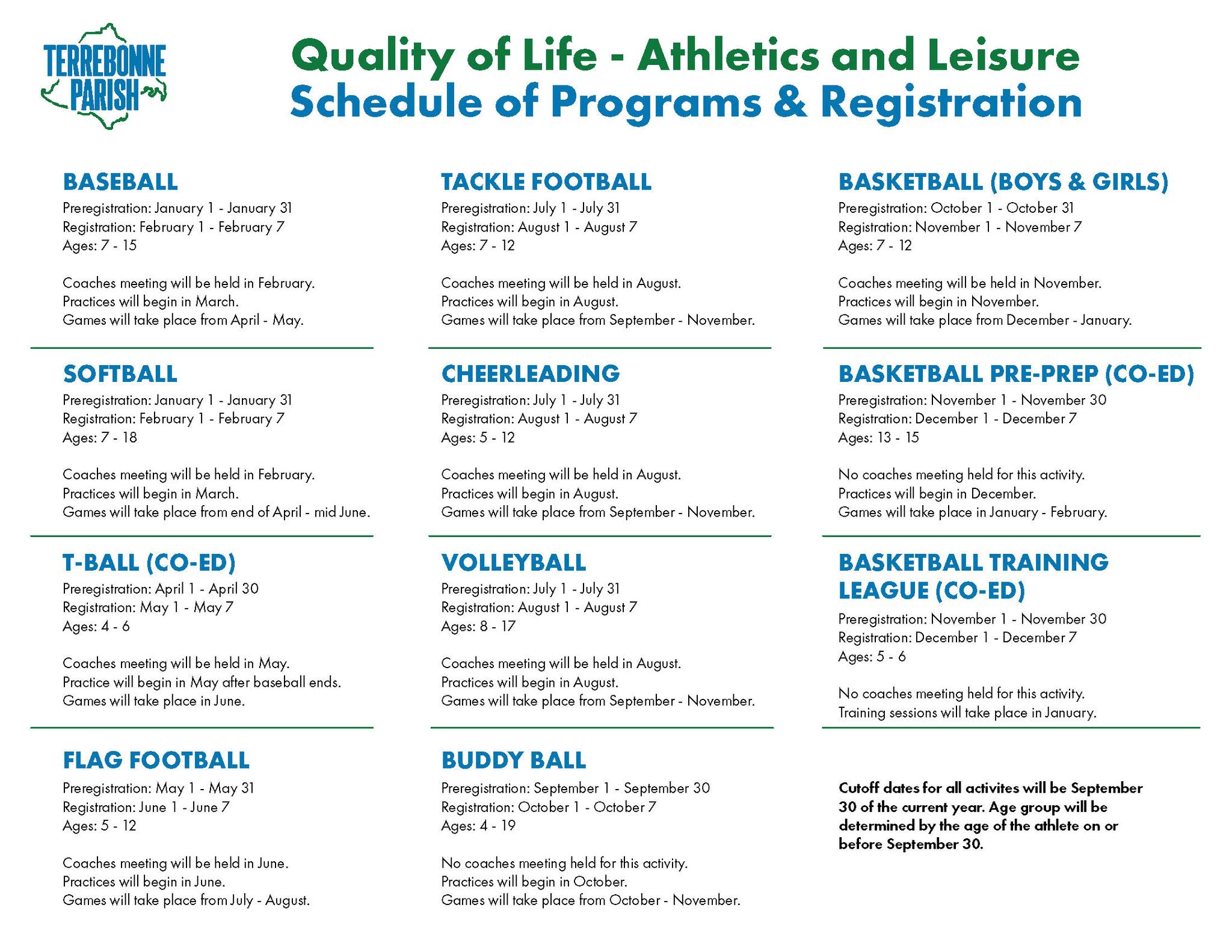 Terrebonne - Athletics has many programs for children ages 4 through 17 ...