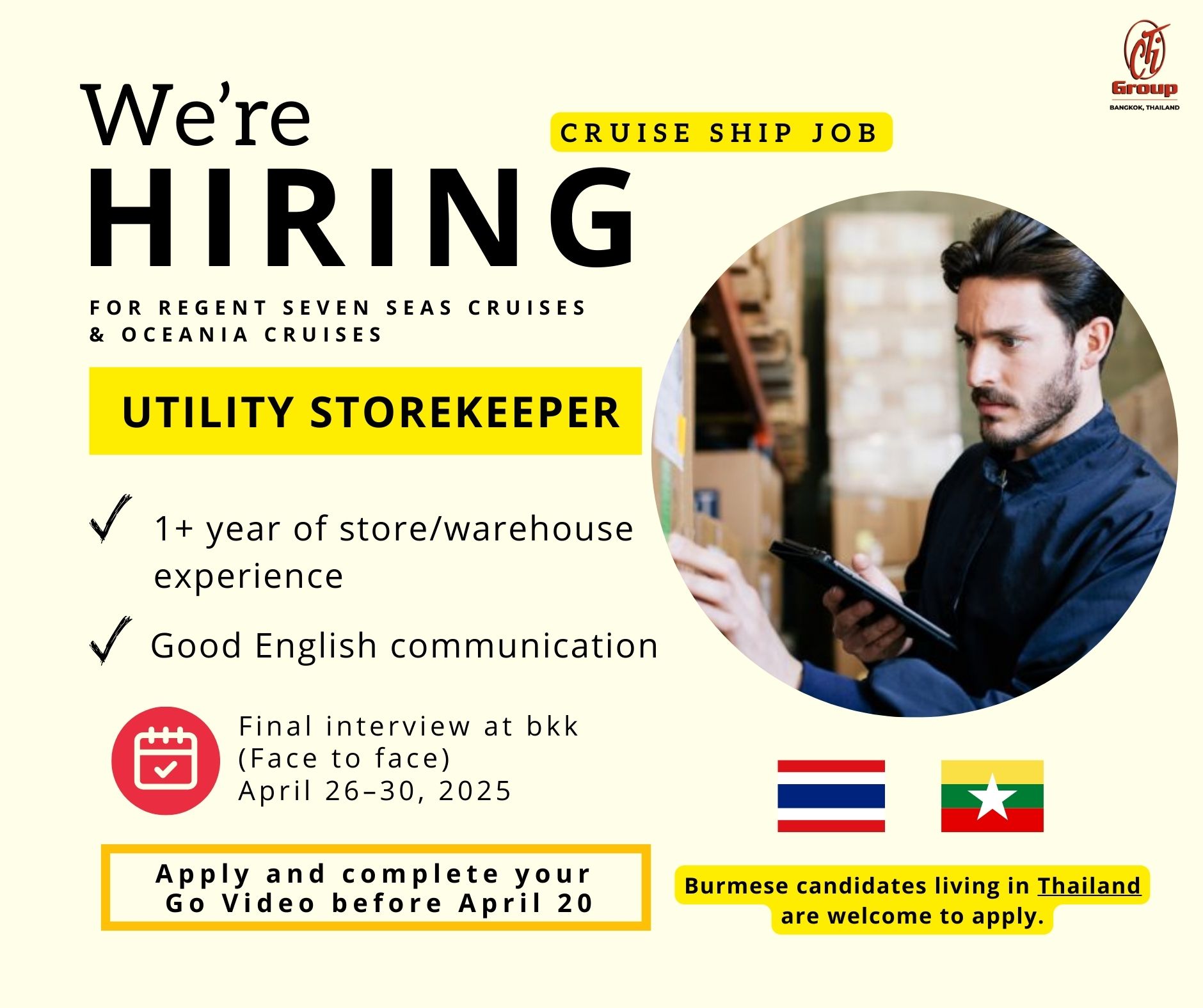 CTI - 🛳️Cruise Job Opportunity – Utility Storekeeper Be part of a ...
