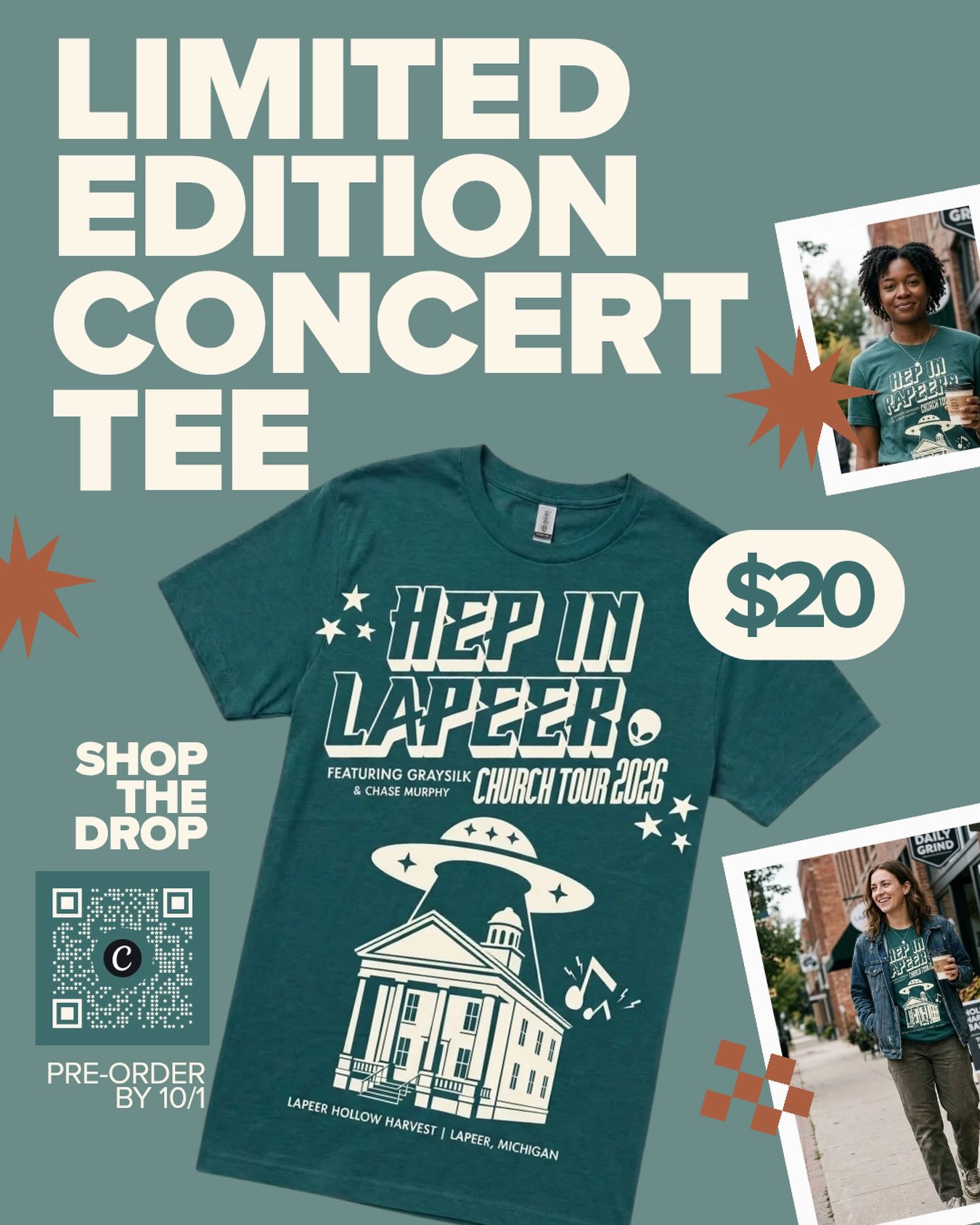 Hep in Lapeer Church Tour 2026 limited edition concert tee pre-orders