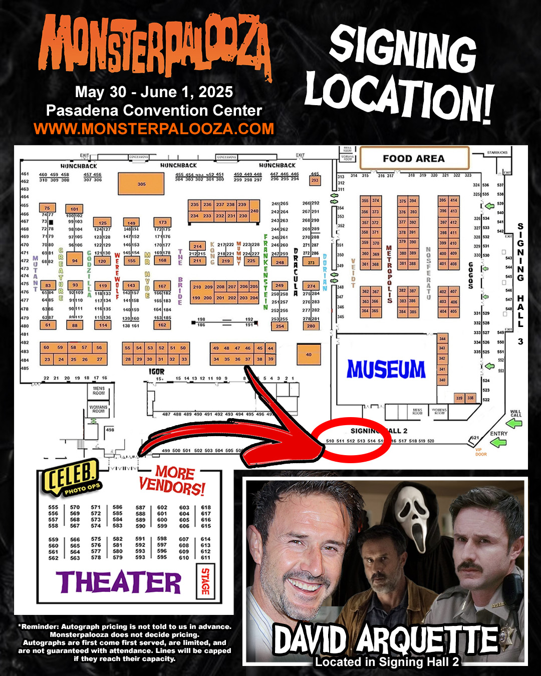 HEADS UP! David Arquette will be signing autographs in Signing