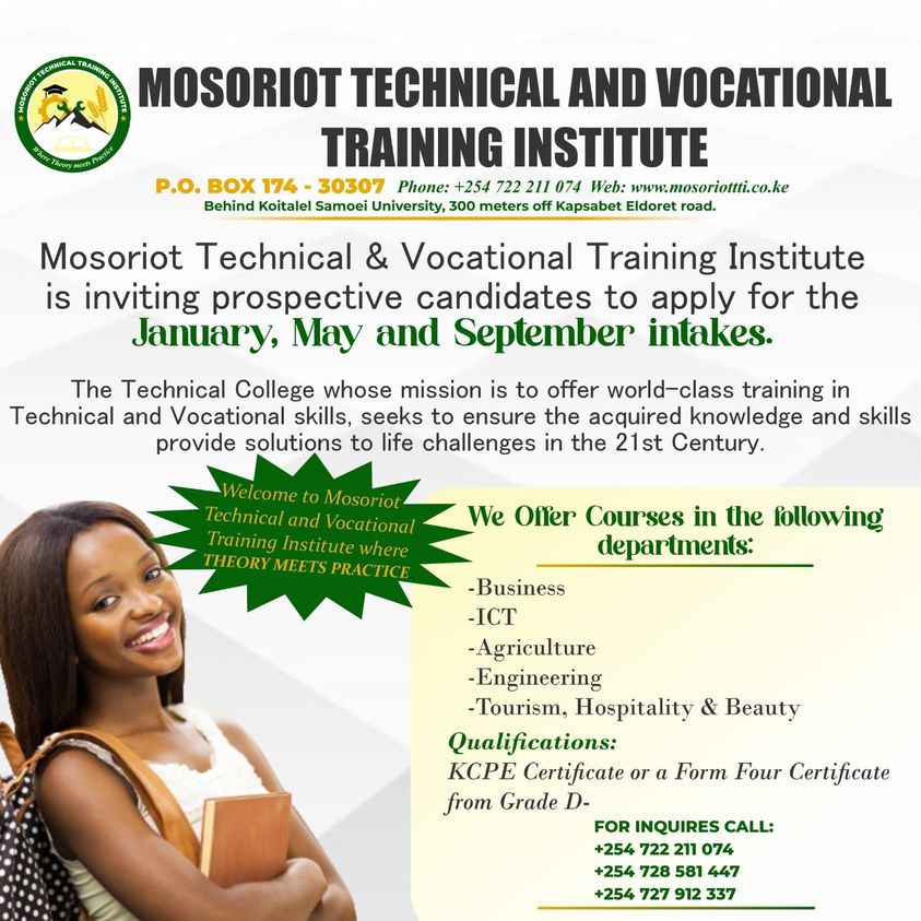 Mosoriot Technical & Vocational Training Institute | Facebook