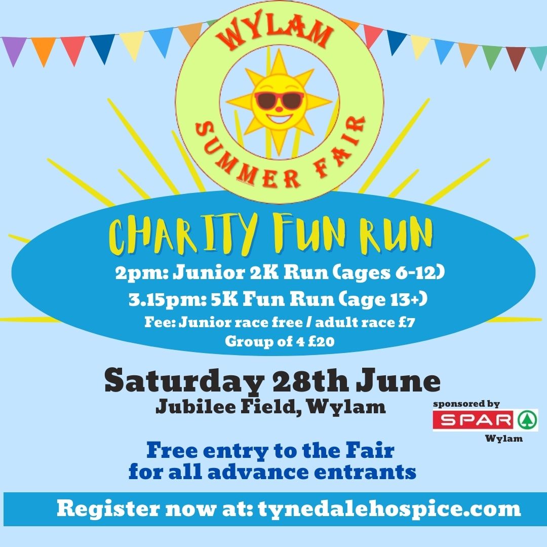 Tynedale - ⭐⭐Wylam Charity Fun Run ⭐⭐ 🗓️SATURDAY 28th June 2025 ⏰2pm ...