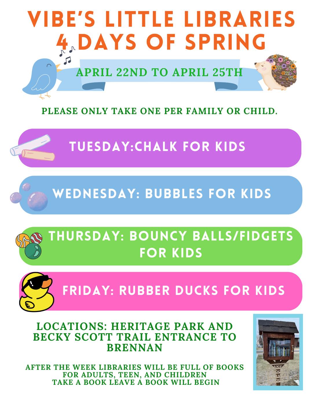VIBE - 🗓️ For its LAST DAY, VIBEs Little Libraries 4 Days of Spring ...