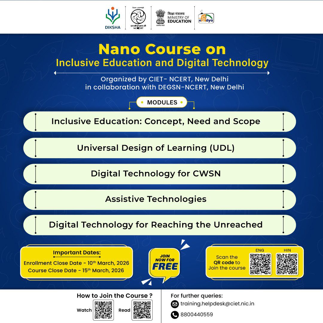 Enroll in the Nano course on “Inclusive Education and Digital ...