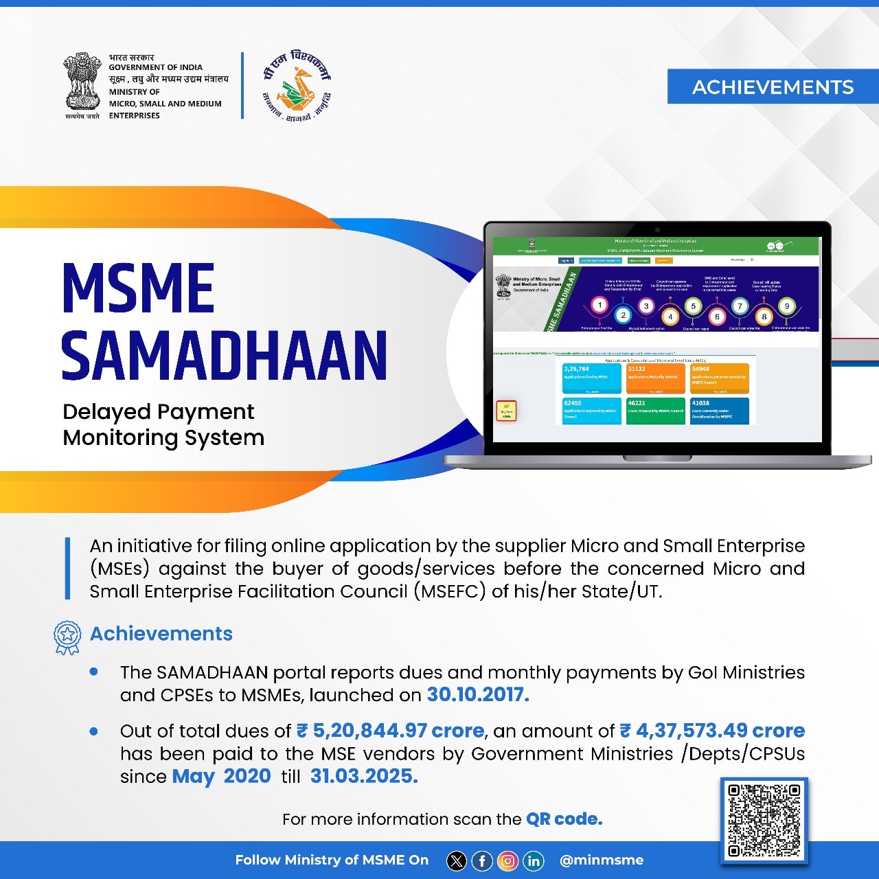 MSME SAMADHAAN is a delayed payment monitoring system. For more details ...