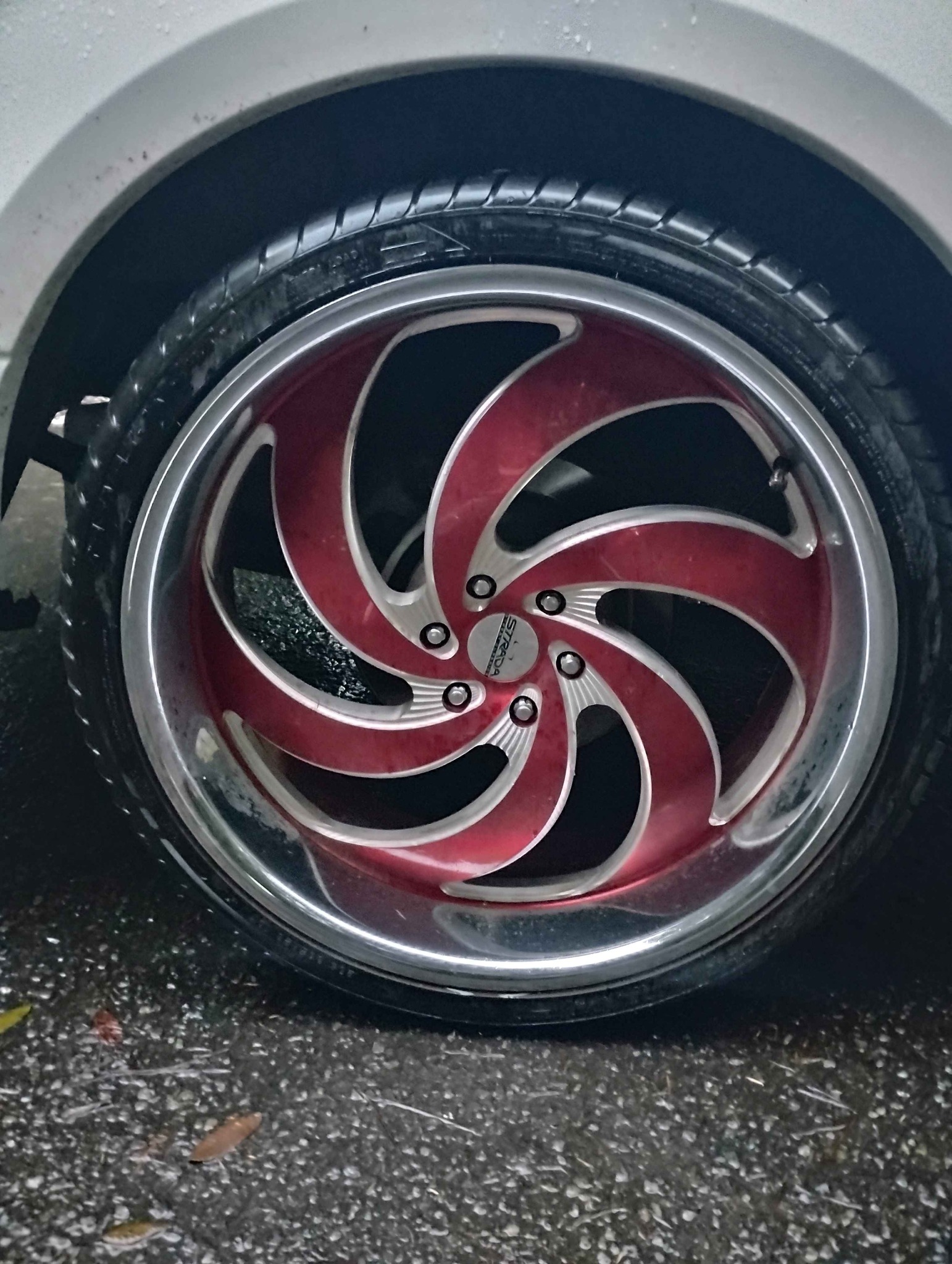 Strada Street Classics Retro 6 C06 Candy Red Milled SS Lip - Car Wheels ...