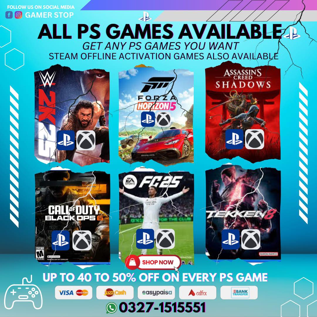 🎮𝗣𝗢𝗣𝗨𝗟𝗔𝗥 𝗣𝗦𝟱 𝗚𝗔𝗠𝗘𝗦 𝗥𝗘𝗦𝗧𝗢𝗖𝗞 . 🎁𝗘𝗻𝗷𝗼𝘆