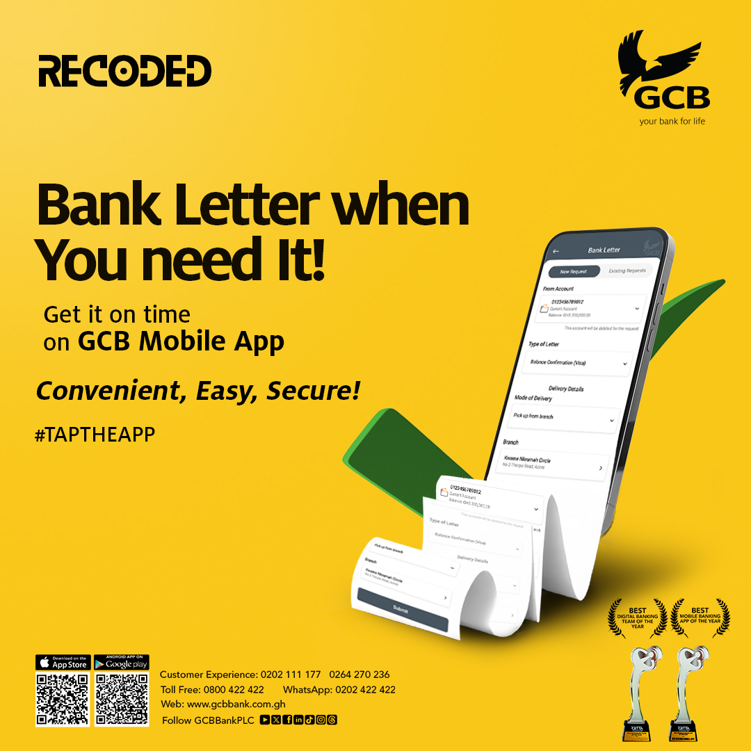 GCB Bank PLC - 📢 Need a Bank Letter? Get It Instantly on... | Facebook