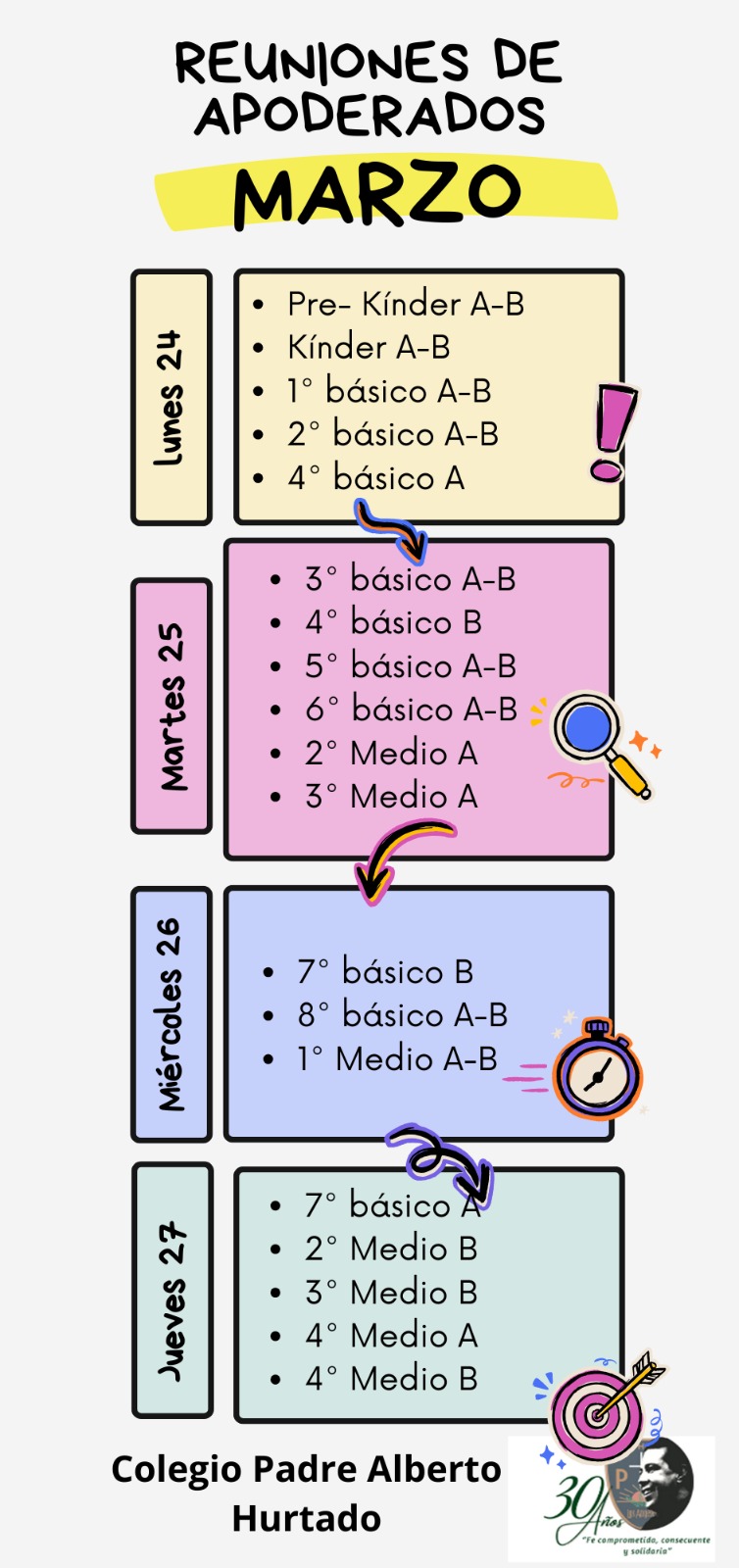Colegio - Estimados padres y apoderados, se informa fechas de reunión ...