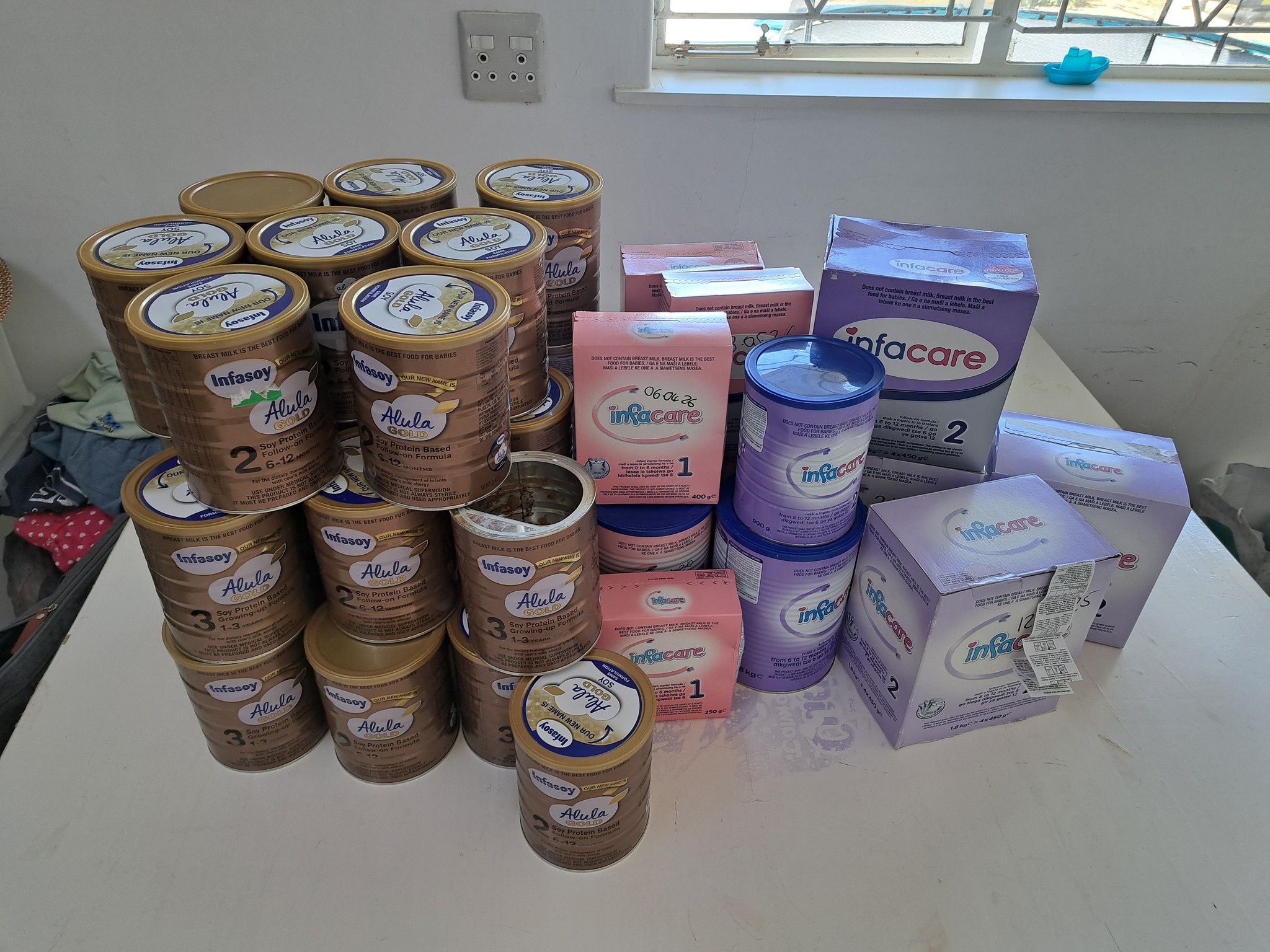 Hope - These empty tins tell the story of March - 40kg of formula milk ...