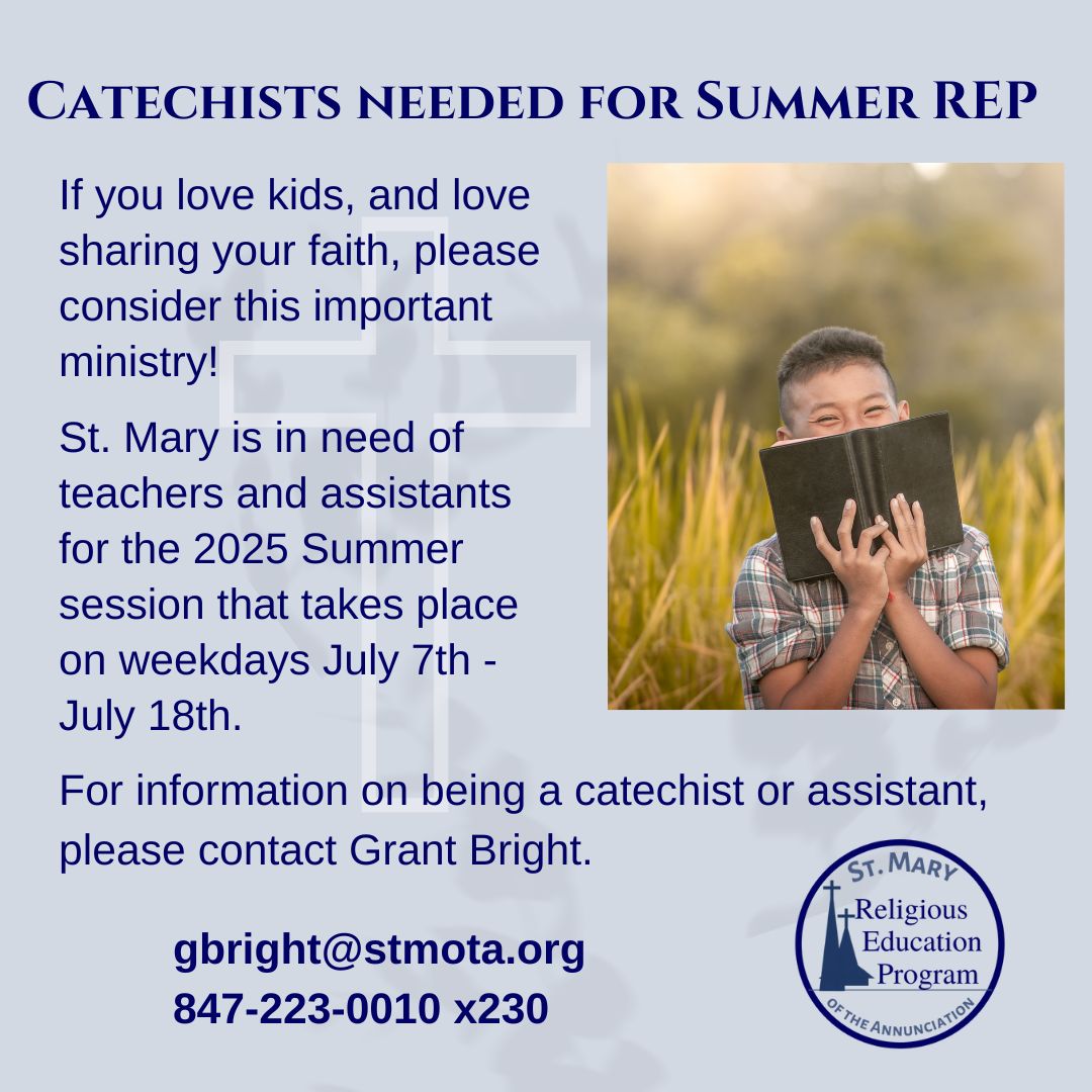 Saint - St. Mary is in need of teachers and assistants for the 2025 ...