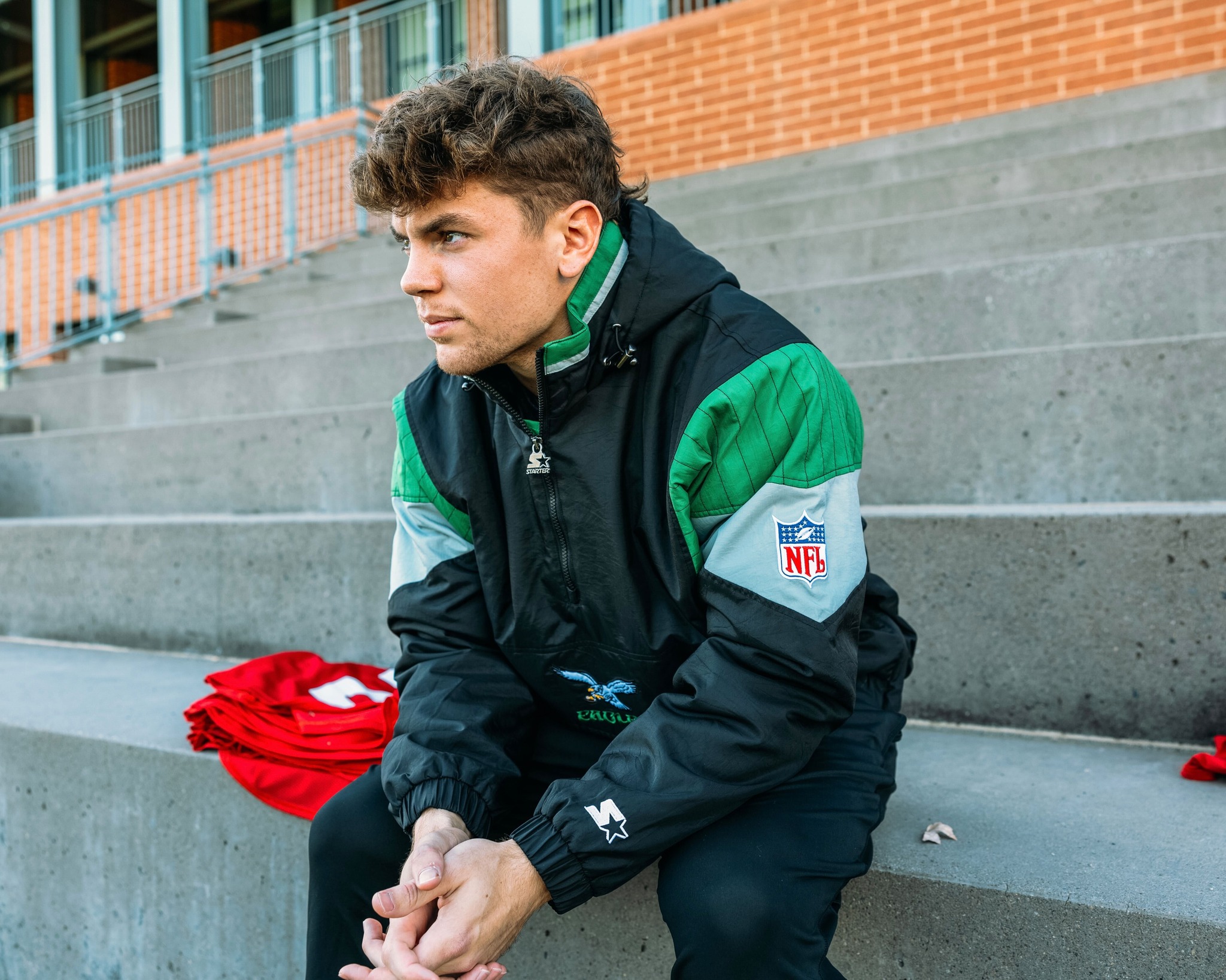 Q the Coop! Starter jackets exclusive to Philadelphia Eagles Pro 