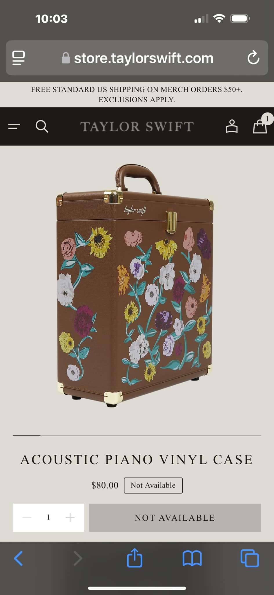Taylor Swift's holiday collection vinyl case sold out