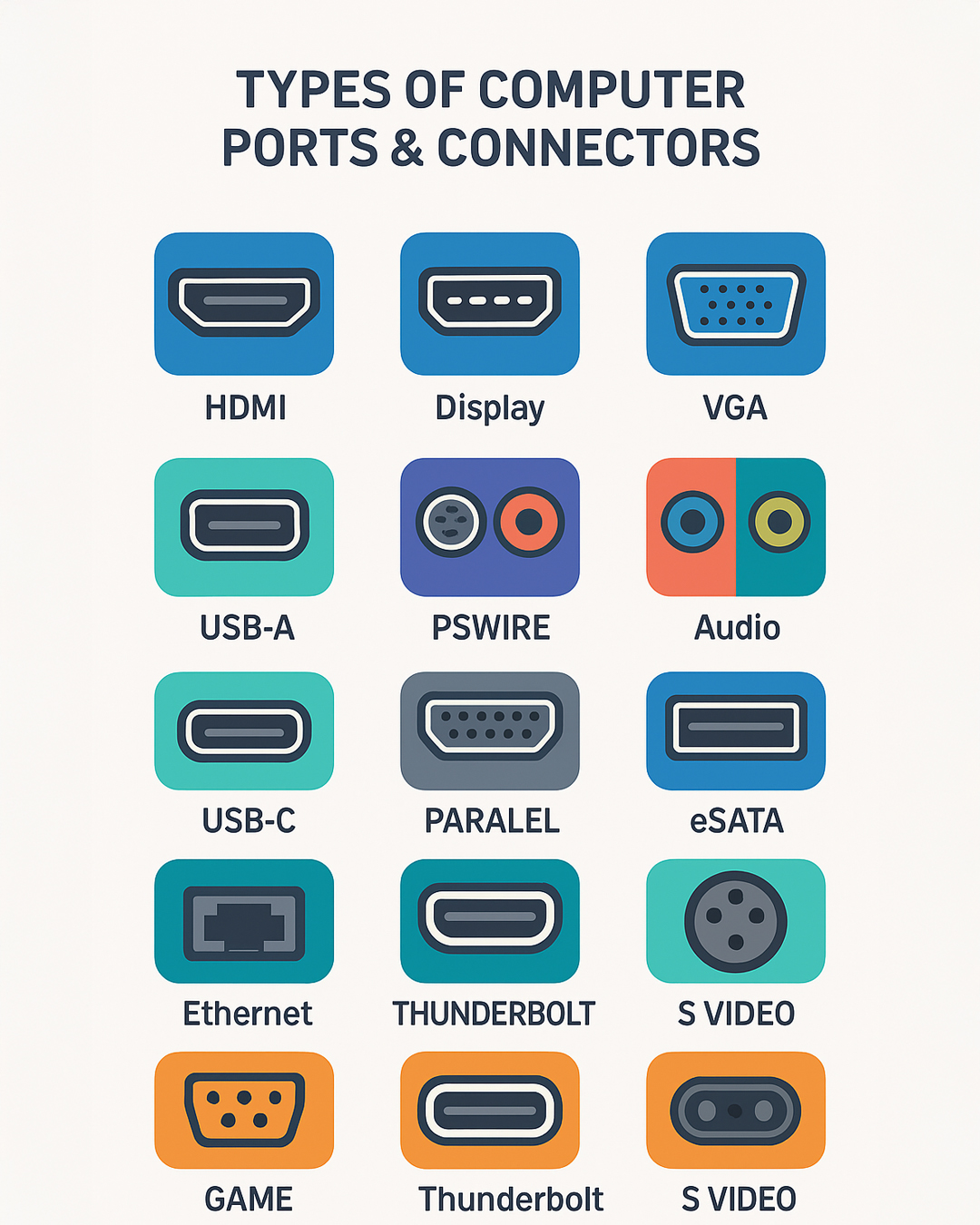 Motor Spins - Types of computer ports and connectors | Facebook