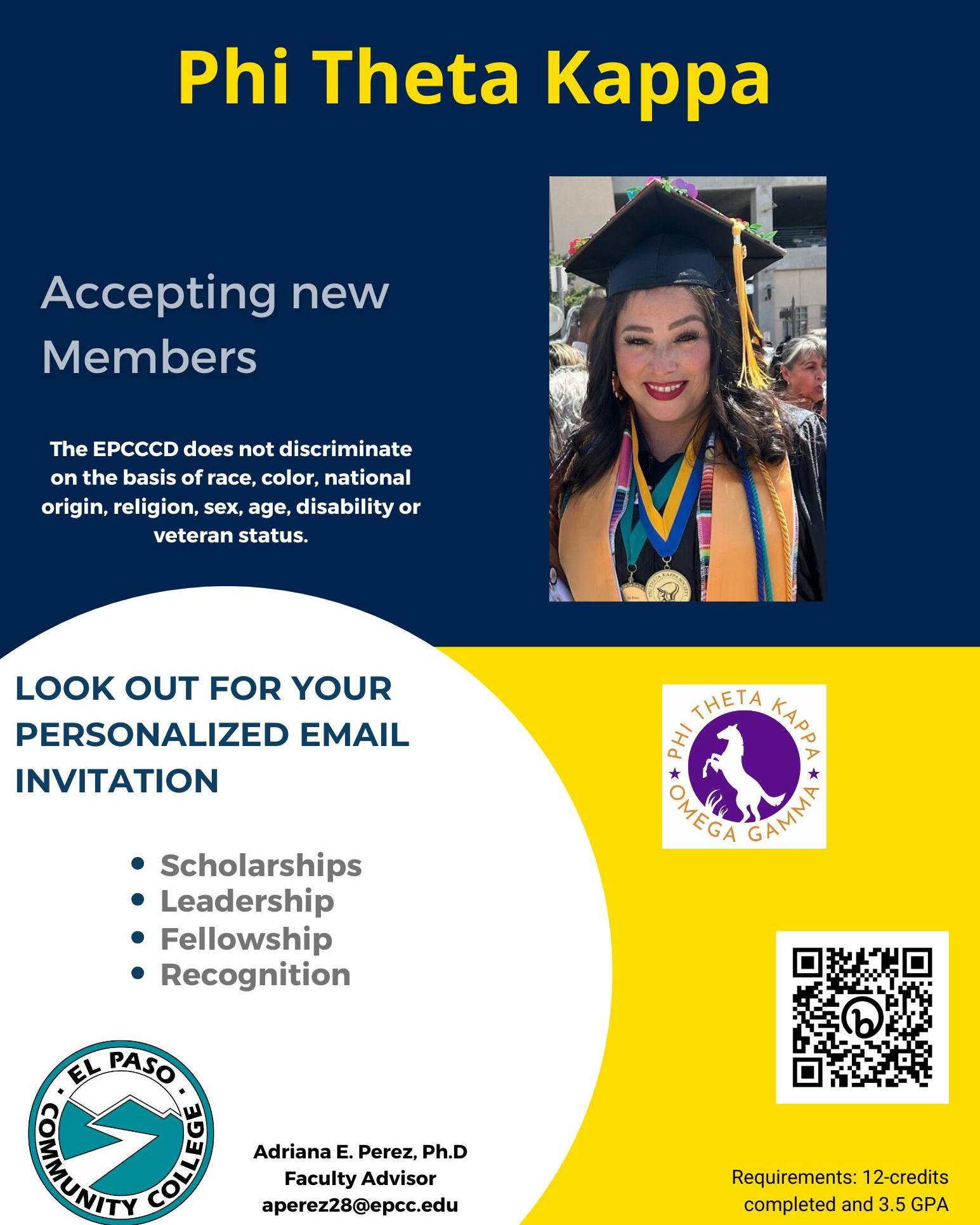 El - Look out for your personalized email invitation for Phi Theta ...