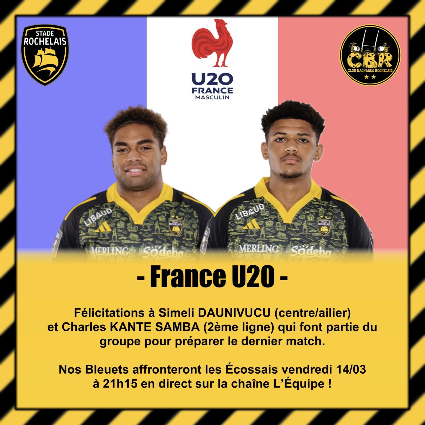 Club - 🟡⚫️ Félicitations à nos 2 Espoirs qui continuent avec les ...