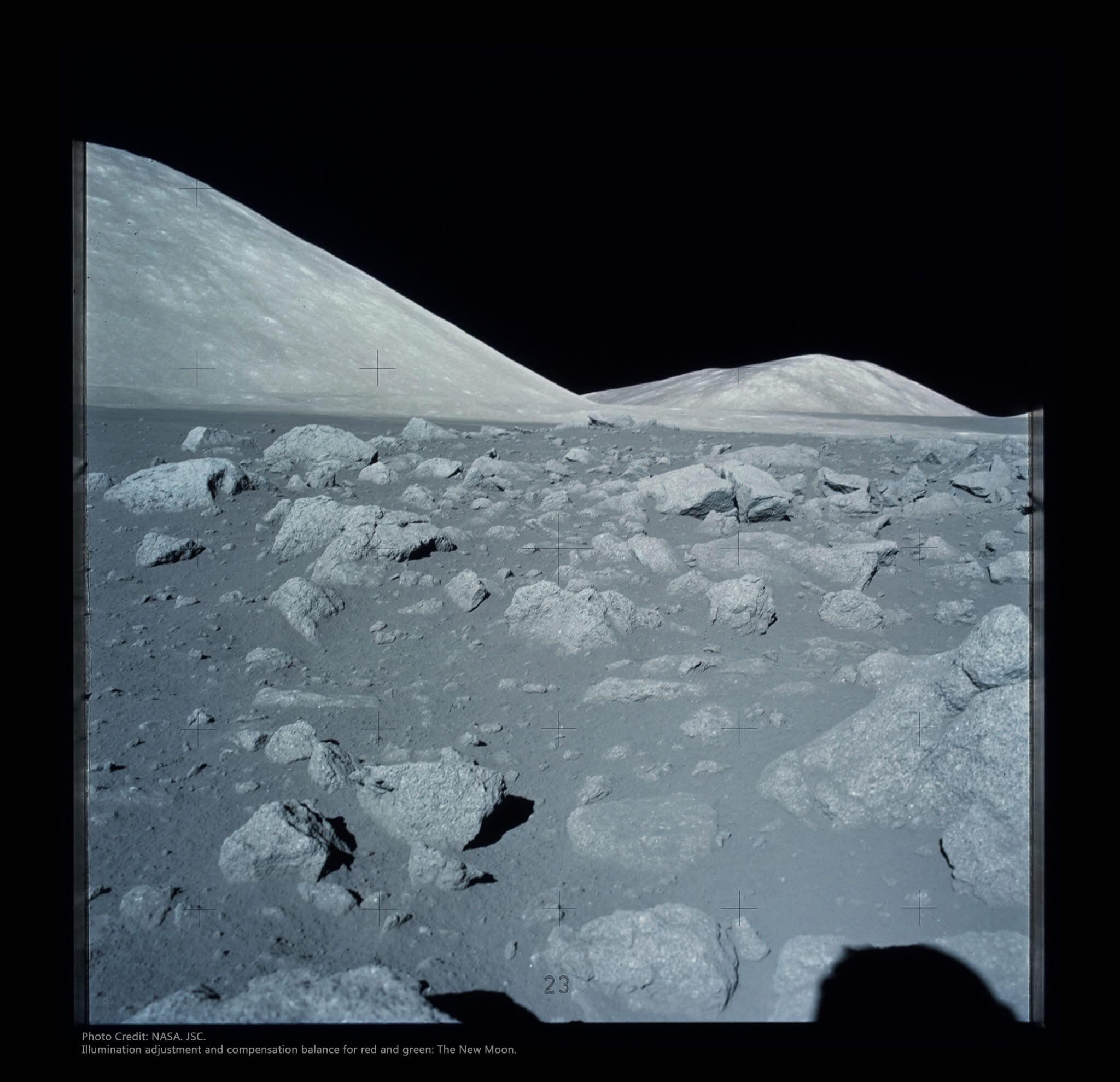 Apollo 17 moon surface view nearside Highlands