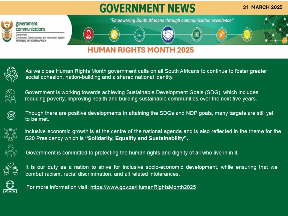 HUMAN RIGHTS MONTH 2025 As... - South African Government | Facebook