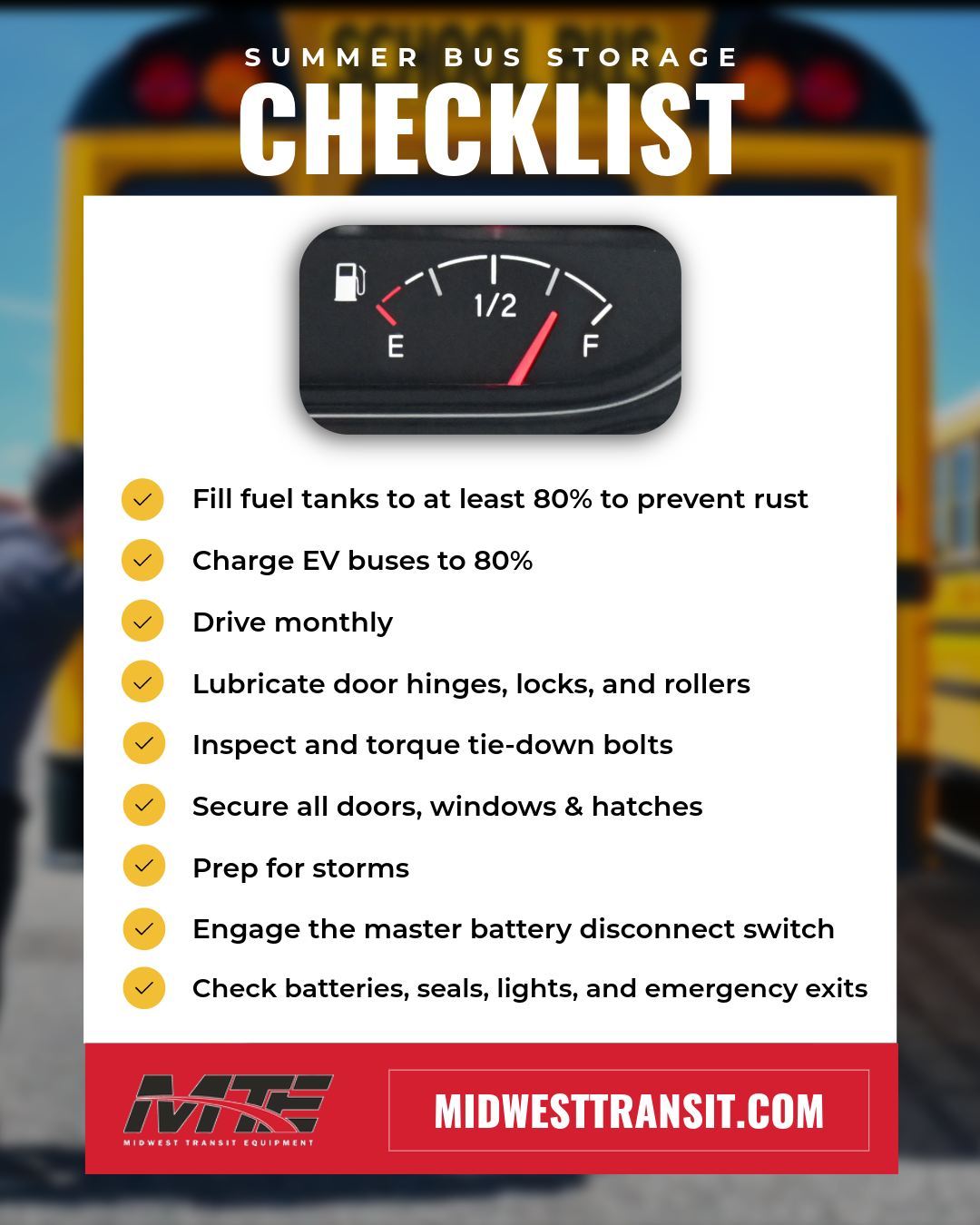 Midwest - 🚌 Summer Bus Storage Checklist ️ With the school year behind ...