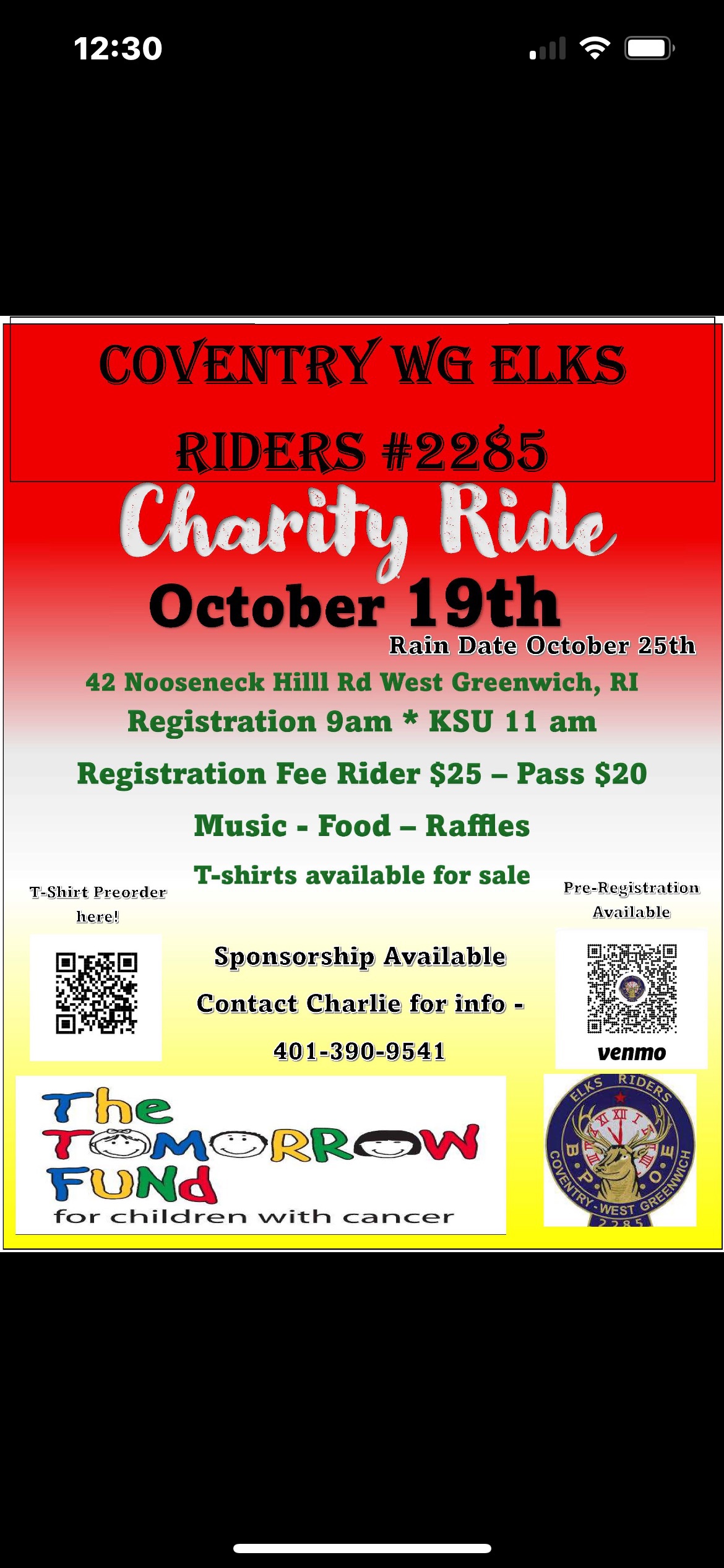 Elk Riders ride for the tomorrow fund.