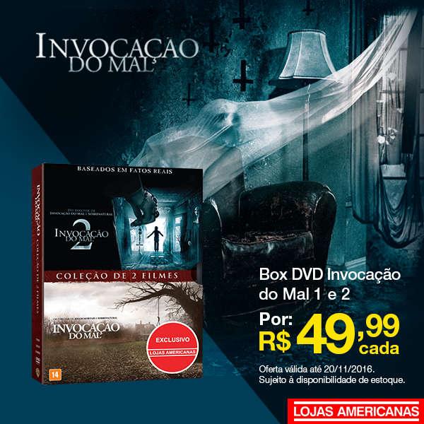 Americanas - Box DVD Invocação do Mal 1 e 2 por R$ 49,99 cada