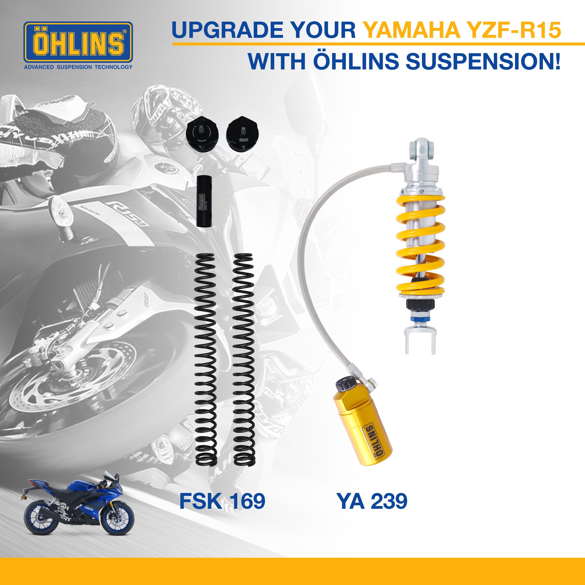 Hyperpro Progressive Front Fork Spring Kit – For Yamaha FZ1 Fazer 06 (Non-ABS)