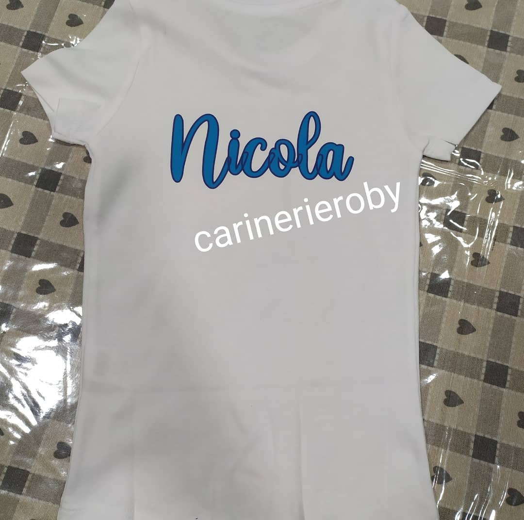 T-Shirt Personalizzata Con Nome E Personaggio Bing - Cotone Bianco Per Bambino/bambina