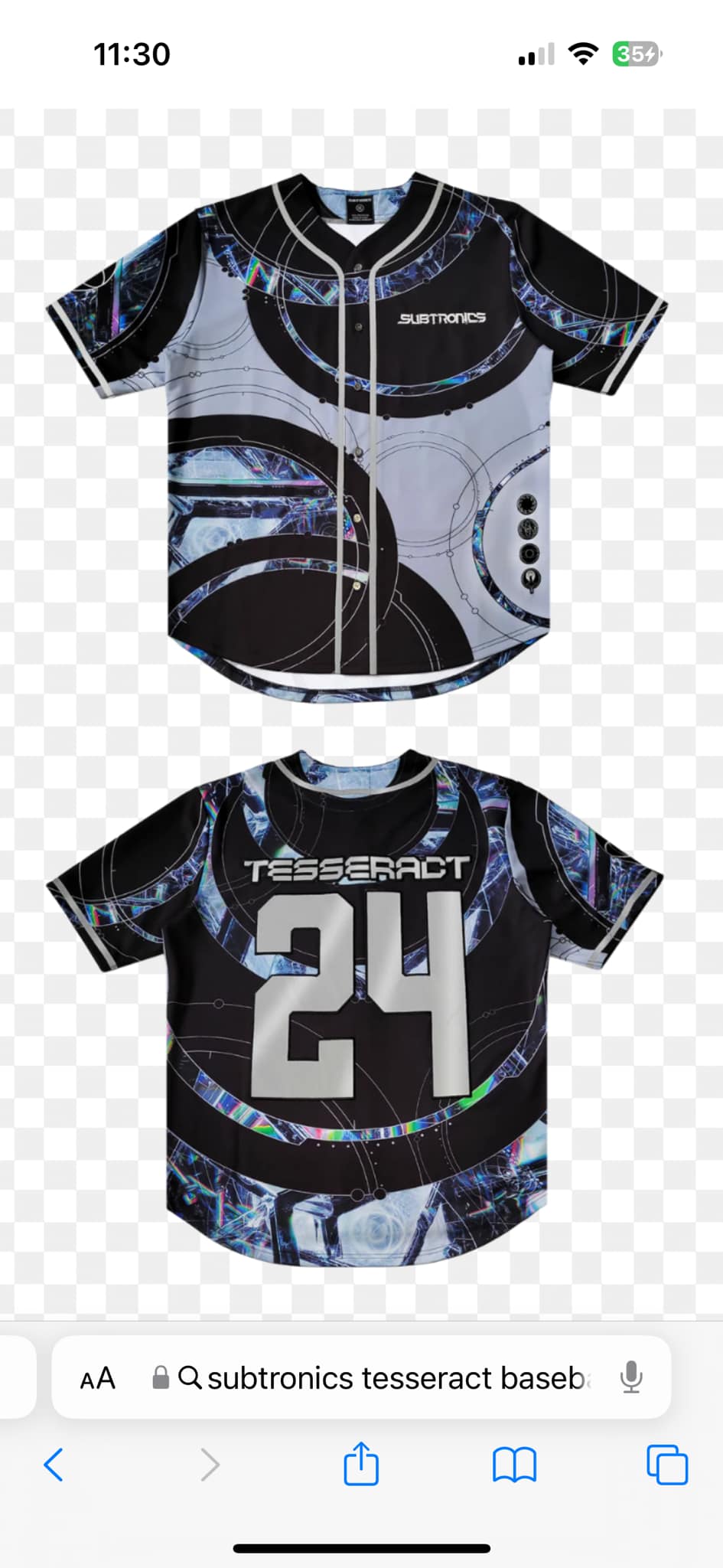 Iso Subtronics Tesseract baseball jersey