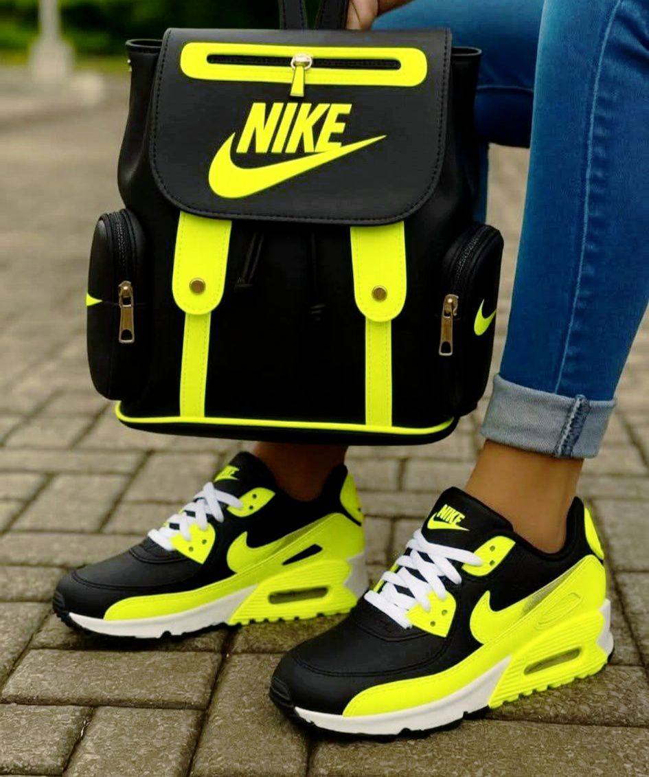 nike black and neon backpack Futura X 3 Brand Daypack - - One Size (21L) Nike Nike Mog Bolt expandable