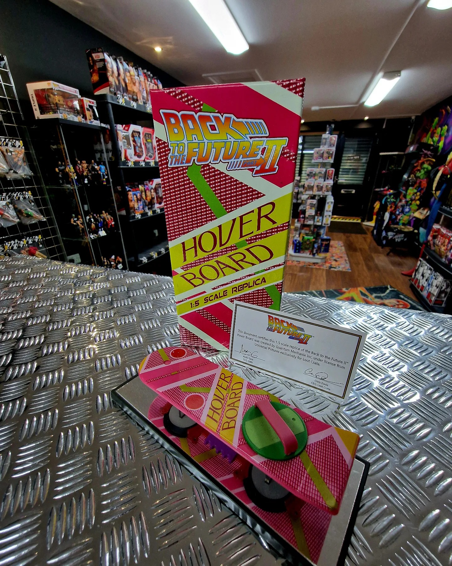 Back to the Future hoverboard signed by the cast