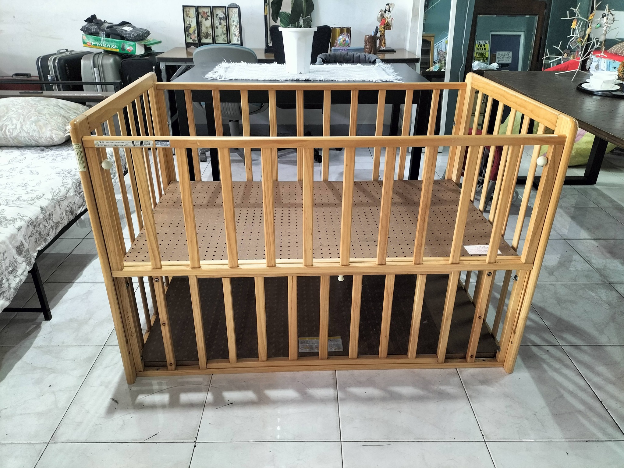 ❌❌❌SOLD❌❌❌ KATOJI JAPANESE-STYLE WOODEN BABY CRIB featuring 