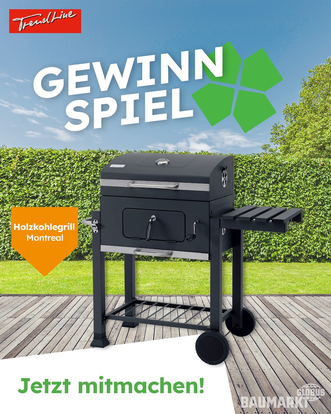 Der TrendLine Holzkohlegrill Montreal bringt echtes BBQ-Feeling zu dir nach Hause. Mit seiner großzügigen Grillfläche, robuster Bauweise und praktischen Ablagemöglichkeiten ist er bereit für jede Party. 🍖🌭 So gewinnst du den Holzkohlegrill