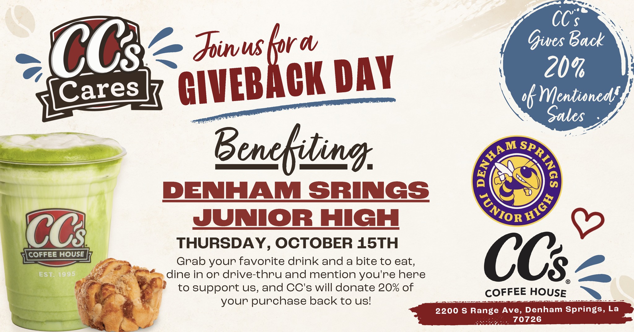 Denham Springs Junior High Give Back Event! 💜💛