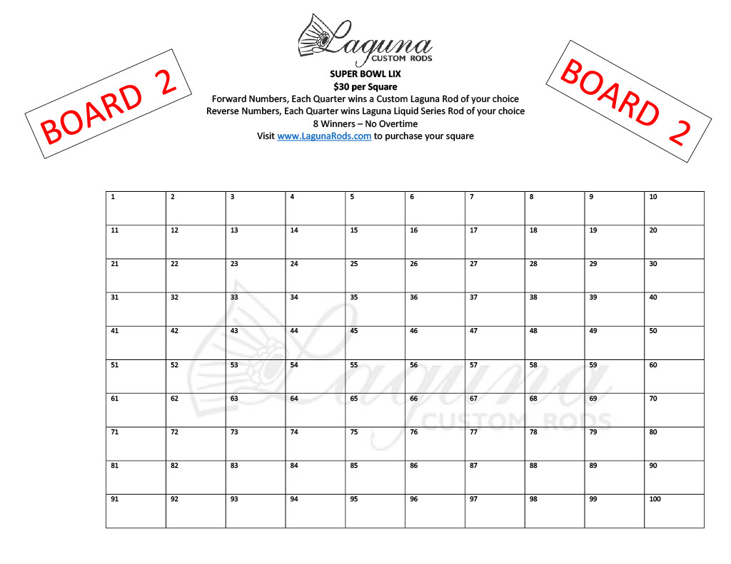 Laguna - ****BOARD 2**** 🚨SUPERBOWL LIX SQUARES!!🚨 Forward numbers ...