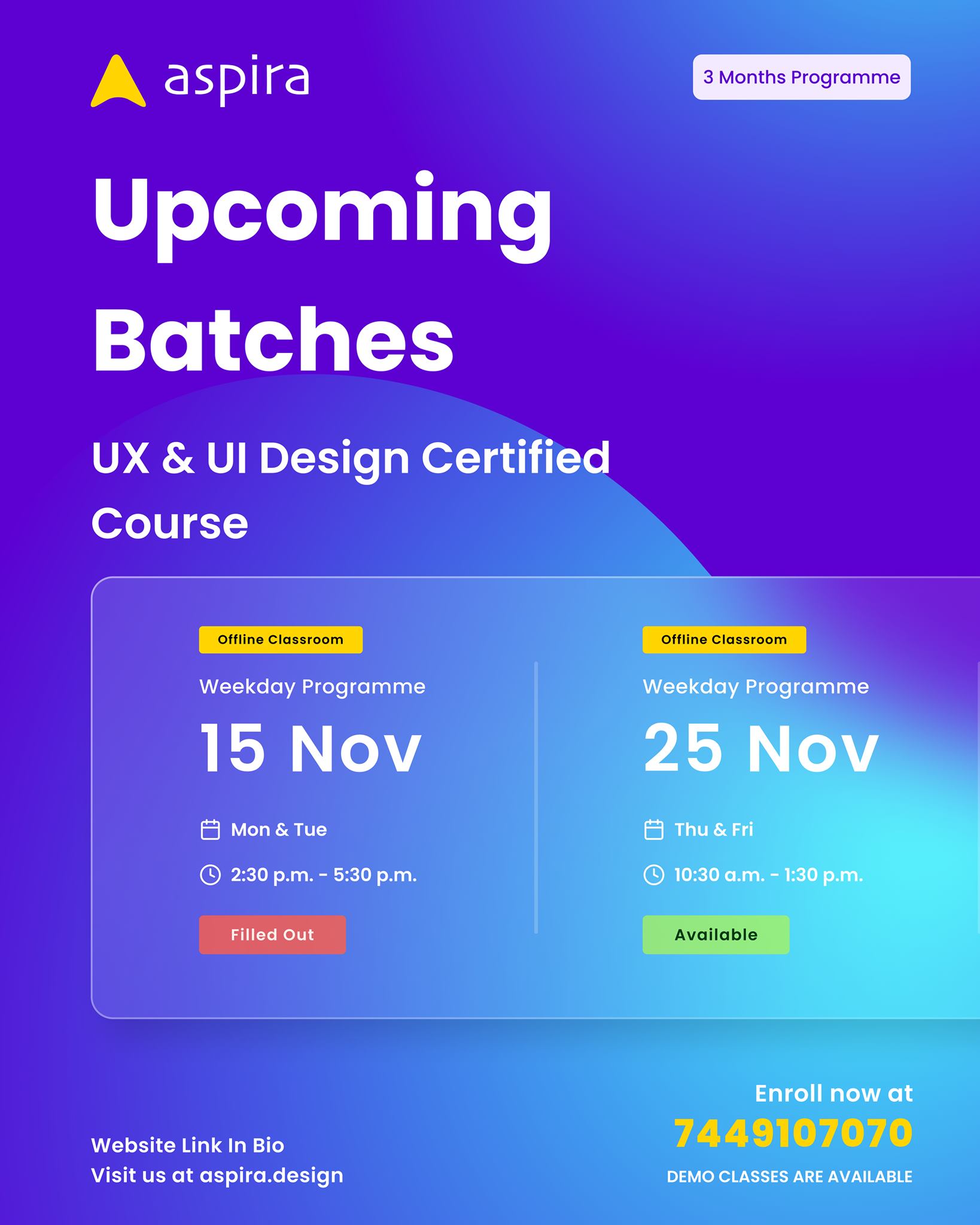 Hello Aspirants!!👋 Schedule... - Aspira UI UX Design Academy | Facebook