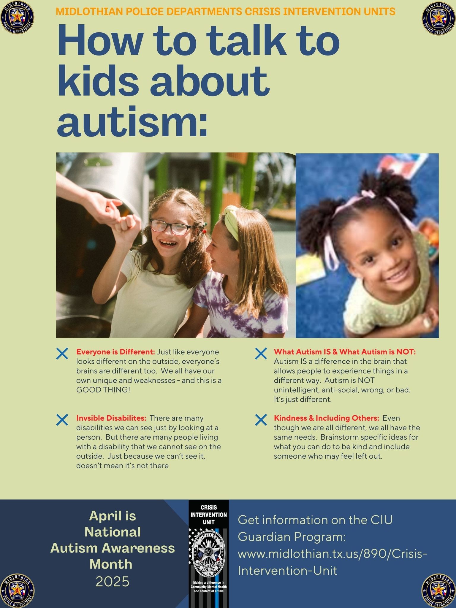 Midlothian - Autism Awareness Month – Week 3! 🧩 Let’s Talk About Autism ...