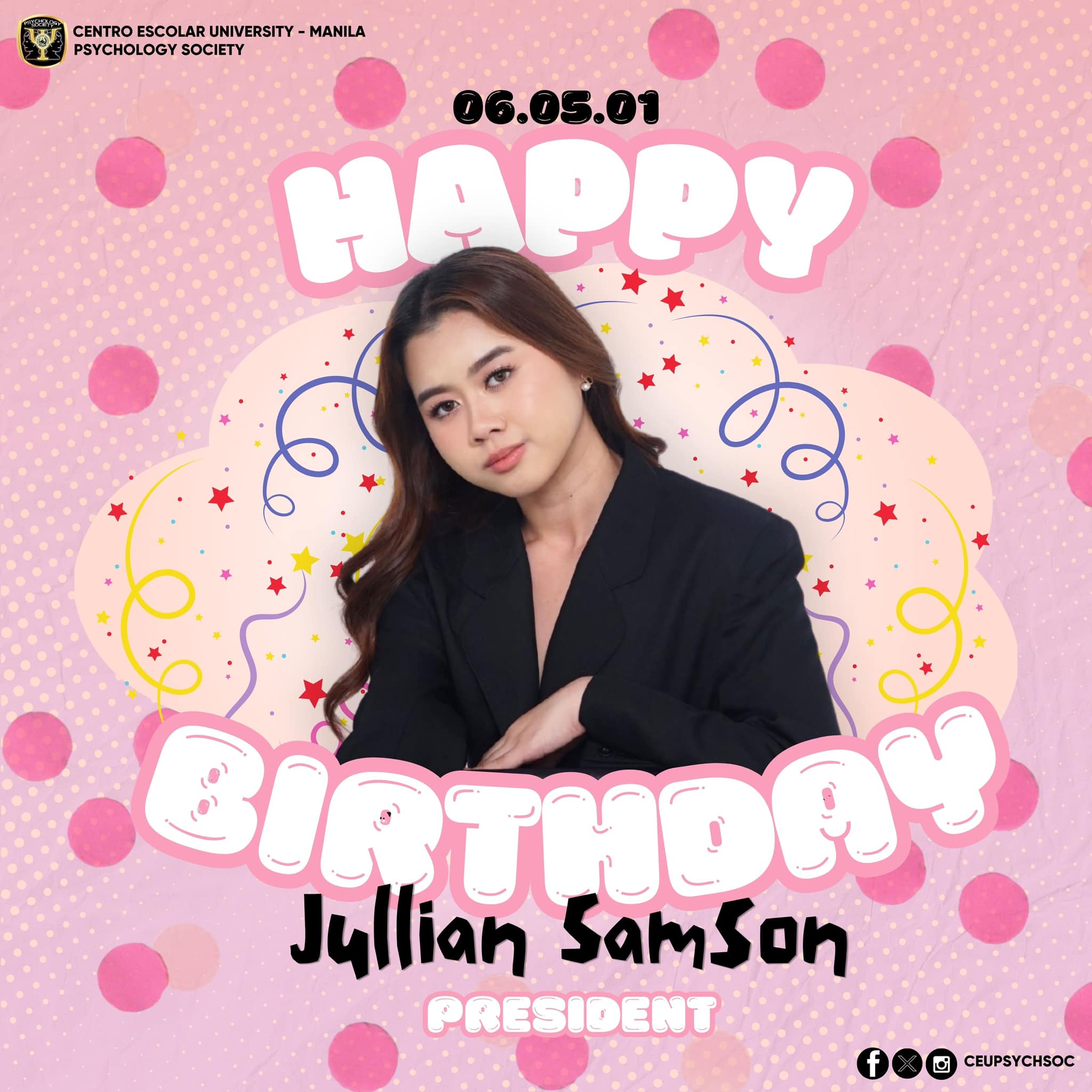 Happy Birthday to Jullian... - CEU Psychology Society-Manila | Facebook