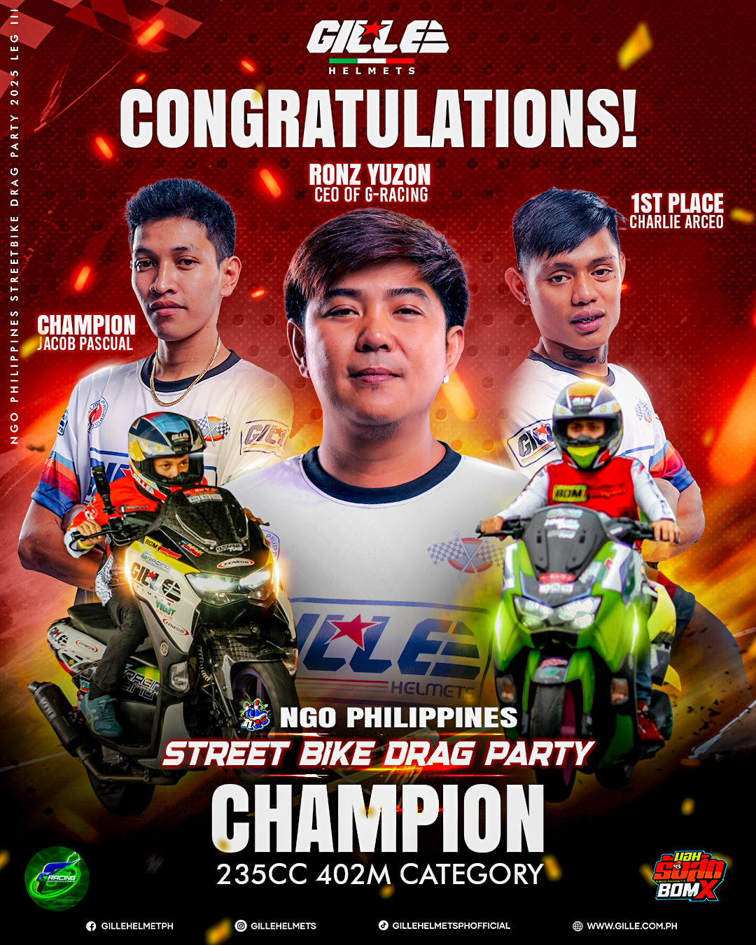 Gille - Congratulations to Team G-Racing! 🏆 We proudly celebrate Jaycob ...