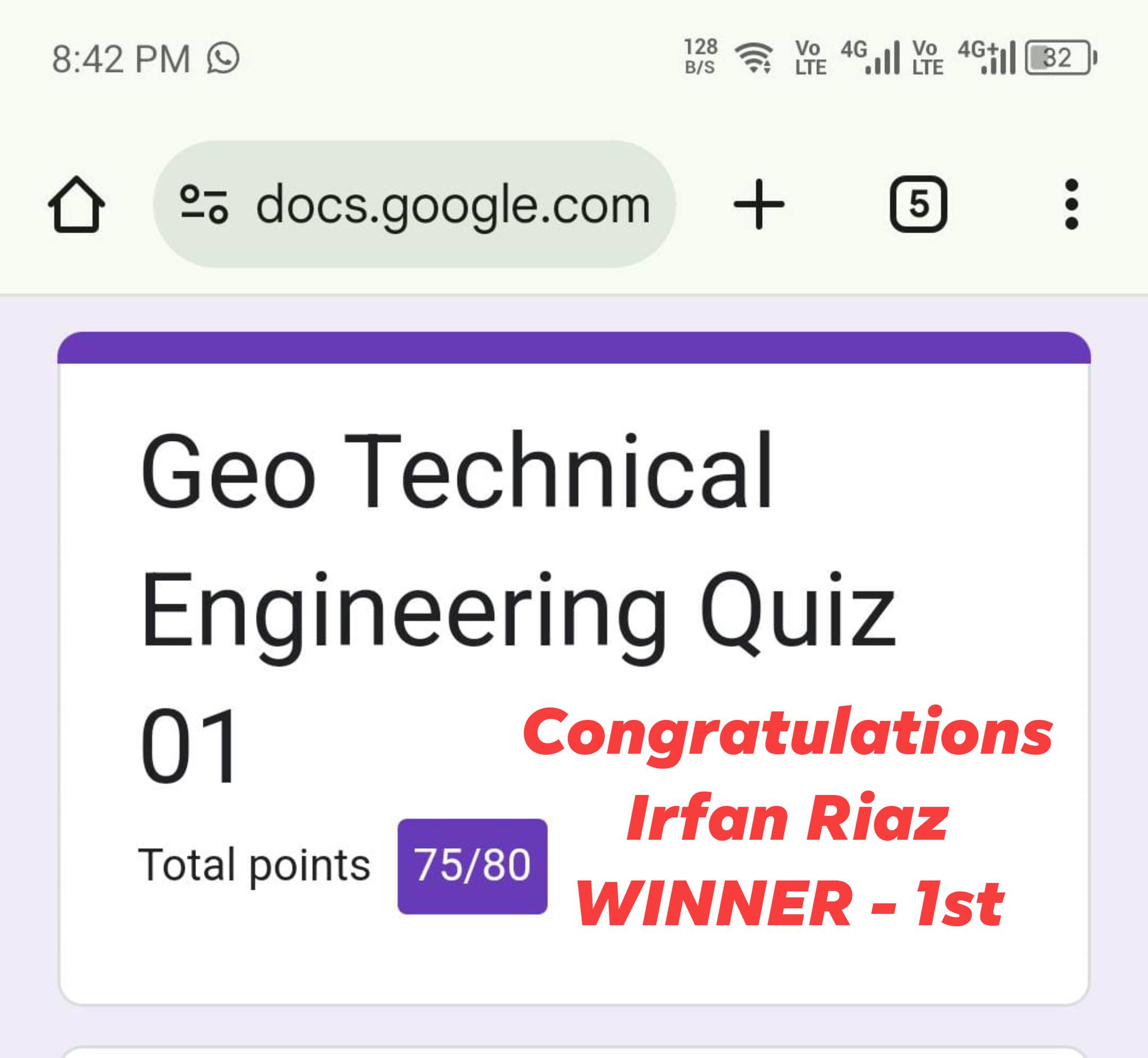 Congratulation Engr. Irfan Riaz... - Civil Knowledge Factory