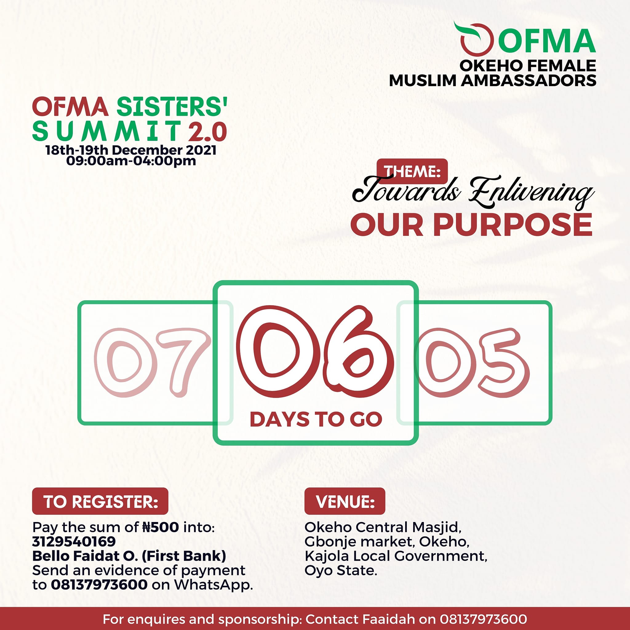 OFMA_Okeho - The day is almost upon us ☺️🥰 | Facebook