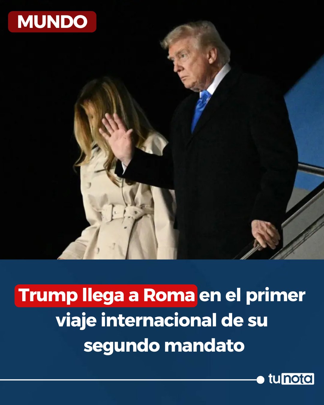 TN5 - 🔴Donald Trump aterriza en Roma para acudir al funeral del Papa ...