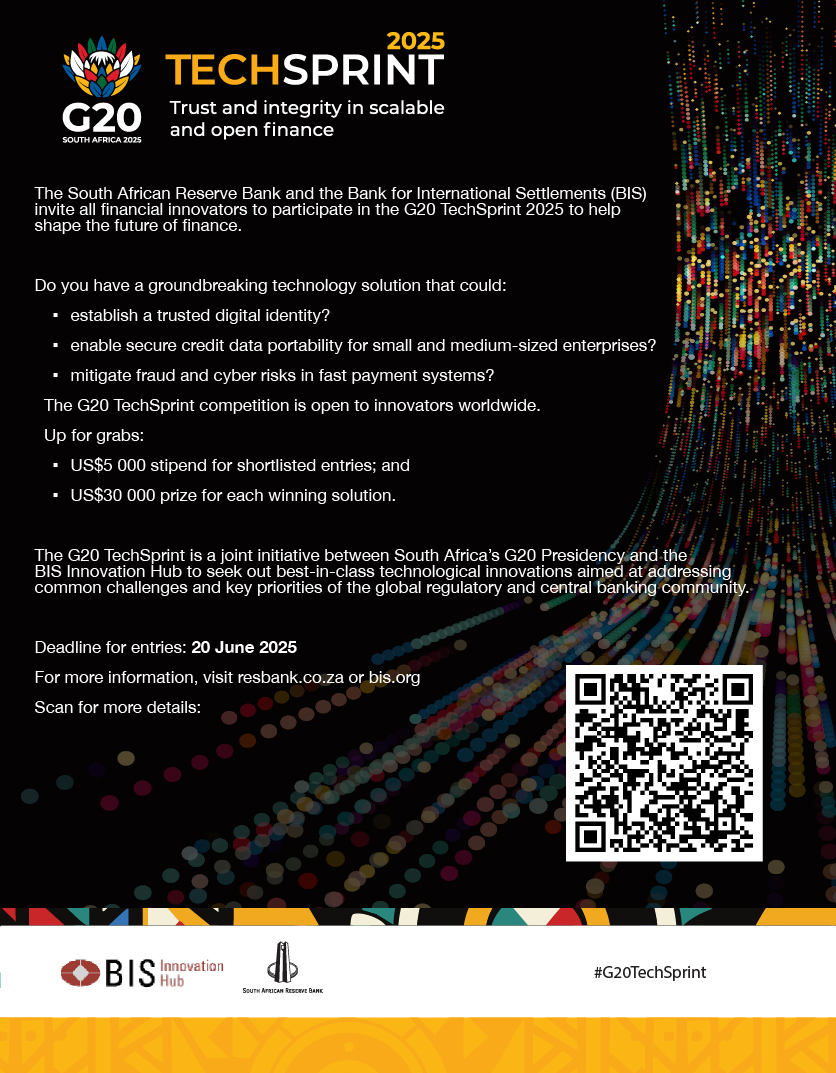 SA Reserve Bank - 🚀 The G20 TechSprint is back! Hosted... | Facebook